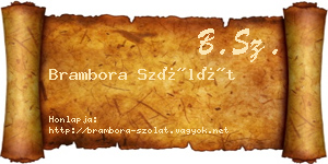 Brambora Szólát névjegykártya